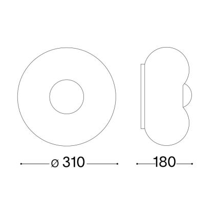 Ideal Lux - LED-Deckenleuchte ARIZONA 2xGX53/9W/230V d 31 cm weiß
