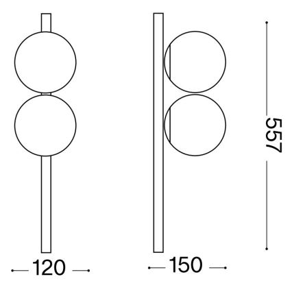 Ideal Lux - LED-Deckenleuchte BINOMIO 2xG9/3W/230V weiß