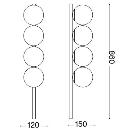 Ideal Lux - LED-Deckenleuchte BINOMIO 4xG9/3W/230V weiß
