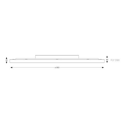 Ideal Lux - LED-Deckenleuchte FLY LED/68W/230V 3000K d 90 cm CRI 90 IP40 weiß