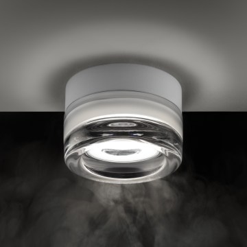 Ideal Lux - LED-Deckenleuchte für Badezimmer LOLLY 1xGX53/9W/230V Ø 10,5 cm IP44 weiß/klar
