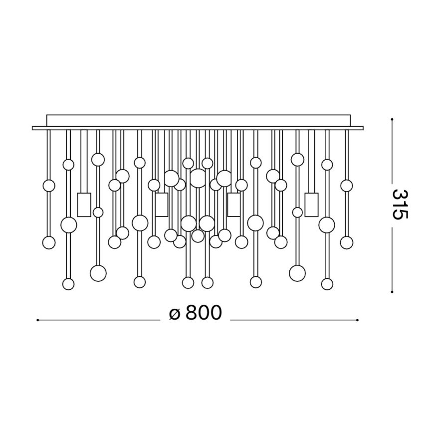 Ideal Lux - LED-Deckenleuchte NEVE 15xG9/3W/230V Ø 80 cm glänzender Chrom