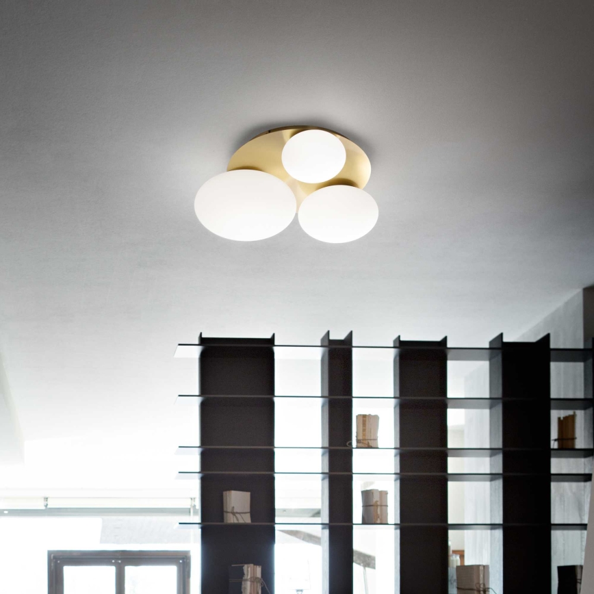 Ideal Lux - LED-Deckenleuchte NINFEA 3xGX53/9W/230V golden