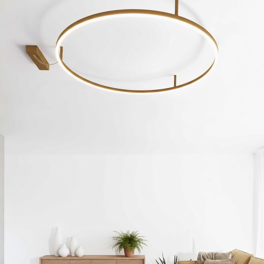 Ideal Lux - LED-Deckenleuchte ORACLE SLIM LED/29W/230V 4000K CRI 90 Ø 50 cm gold