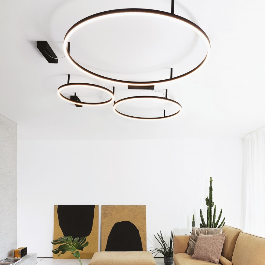 Ideal Lux - LED-Deckenleuchte ORACLE SLIM LED/32W/230V 3000K d 50 cm schwarz