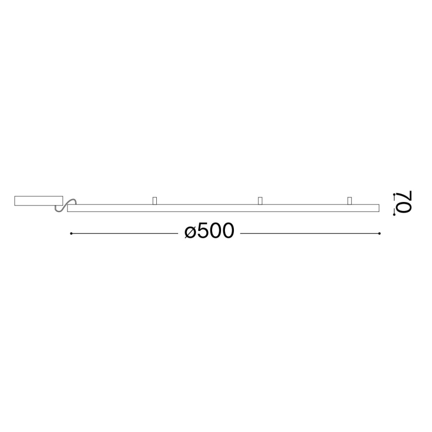 Ideal Lux - LED-Deckenleuchte ORACLE SLIM LED/32W/230V 3000K d 50 cm schwarz