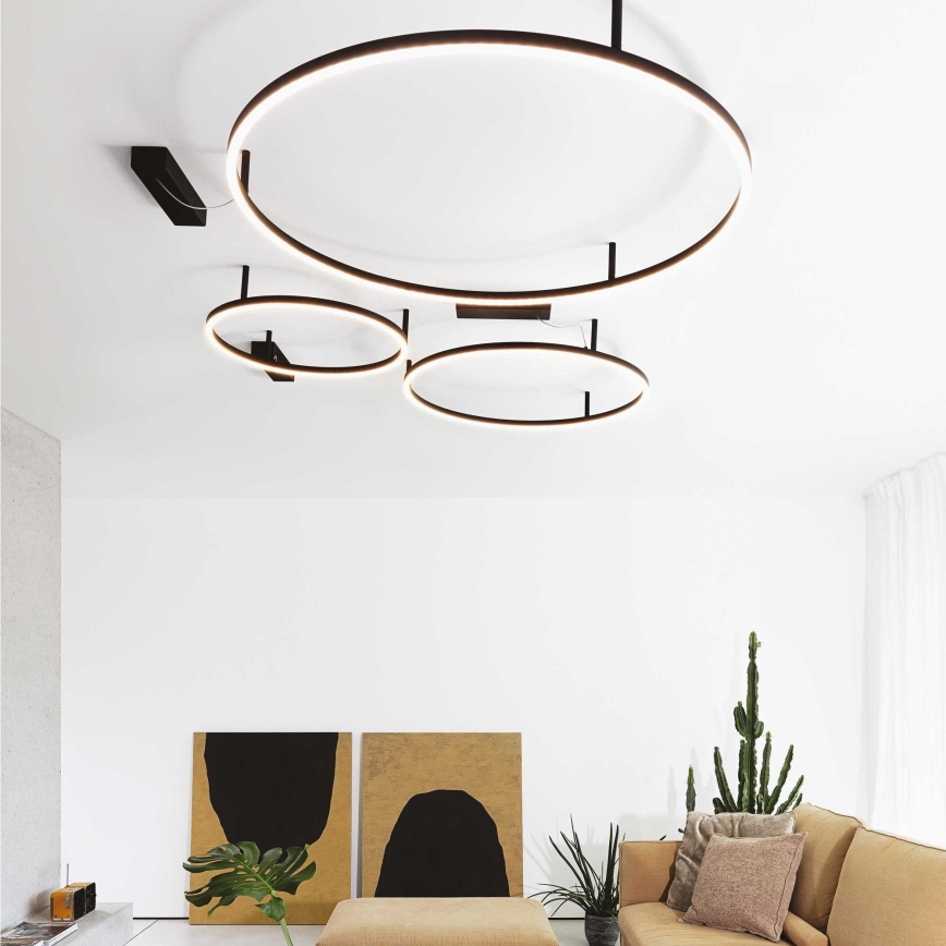 Ideal Lux - LED-Deckenleuchte ORACLE SLIM LED/55W/230V 3000K d 90 cm schwarz