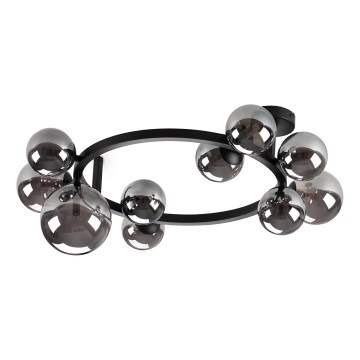 Ideal Lux - LED-Deckenleuchte PERLAGE 10xG9/3W/230V Ø 70 cm schwarz/rauchschwarz