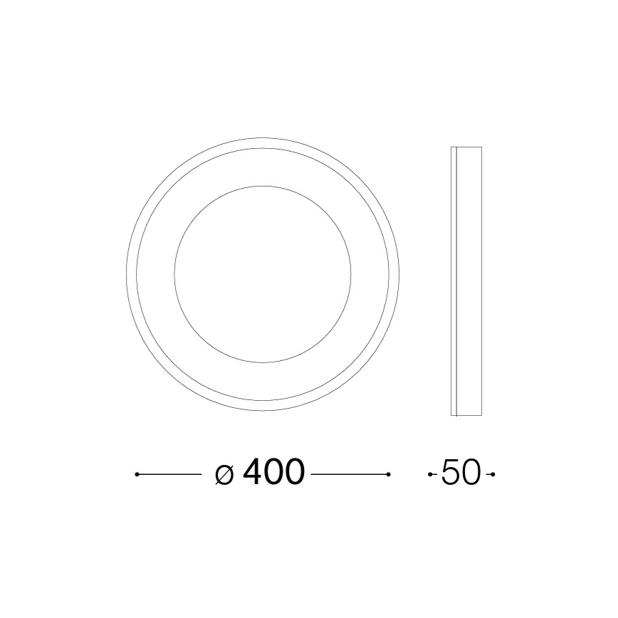 Ideal Lux - LED-Deckenleuchte PLANET LED/20W/230V CRI 90 Ø 40 cm schwarz