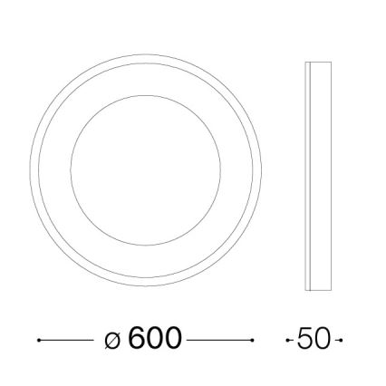 Ideal Lux - LED-Deckenleuchte PLANET LED/29W/230V CRI 90 Ø 60 cm schwarz