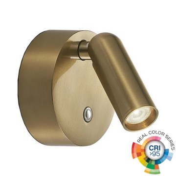 Ideal Lux - LED, dimmbar, wiederaufladbar, touchgesteuertes Wand-Spot BEAN LED/3W/5V 2200 mAh CRI 95 Messing