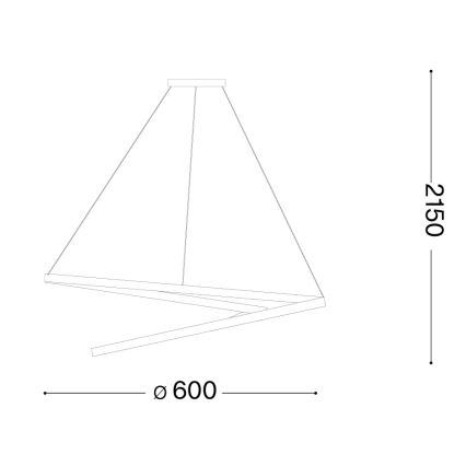 Ideal Lux - LED-dimmbare Pendelleuchte an Kabel OZ LED/48W/230V Ø 60 cm CRI 90 schwarz