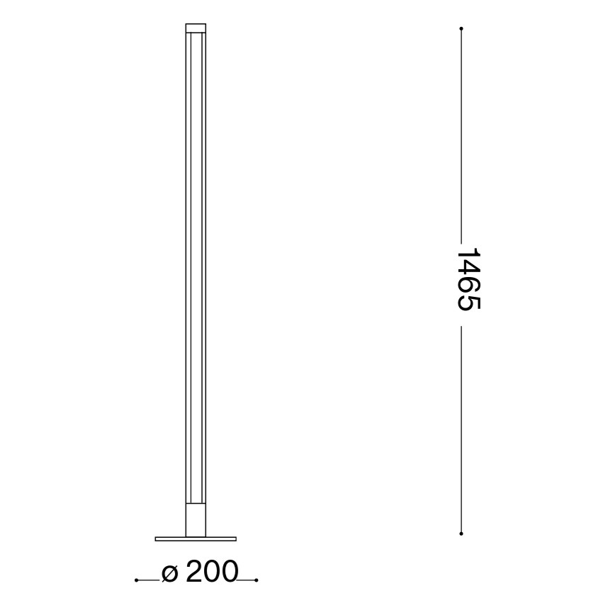 Ideal Lux - LED-dimmbare Stehleuchte YOKO LED/16W/230V CRI 90 schwarz