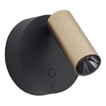 Ideal Lux - LED dimmbarer Touch-Wandspot ELF LED/3W/230V CRI 95 gold/schwarz