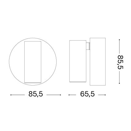 Ideal Lux - ELF LED-Wandspot, touch-dimmbar, 3W/230V, CRI 95, schwarz