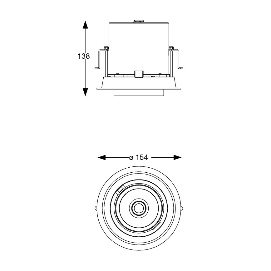 Ideal Lux - LED-Einbaustrahler NOVA LED/30W/230V CRI 90 Ø 13,8 cm schwarz