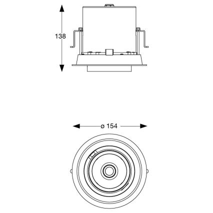 Ideal Lux - LED-Einbau-Spot NOVA LED/20W/230V 4000K CRI 90 Ø 15,4 cm Weiß