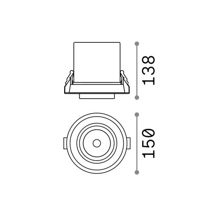 Ideal Lux - LED-Einbaustrahler NOVA LED/30W/230V CRI 90 Ø 13,8 cm weiß