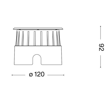Ideal Lux - LED-Einfahrtsleuchte FLOOR LED/6W/230V d 12 cm CRI 90 IP67 glänzendes Chrom