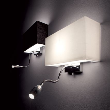 Ideal Lux - LED Flexibles Wandleuchte HOTEL 1xE27/60W/230V + LED/1,5W/230V