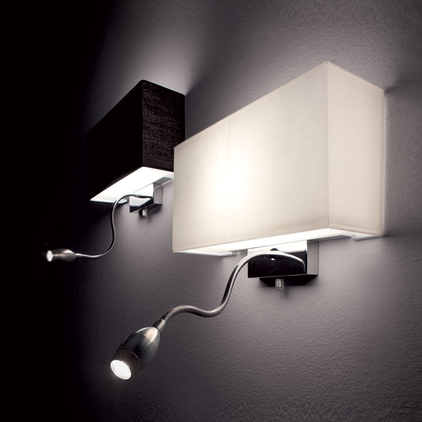 Ideal Lux - LED Flexibles Wandleuchte HOTEL 1xE27/60W/230V + LED/1,5W/230V