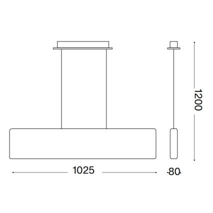 Ideal Lux - LED-Hängeleuchte an Kabel DESK LED/32W/230V 102,5 cm CRI 90 weiß