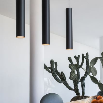 Ideal Lux - LED-Hängeleuchte an Kabel LOOK 1xGU10/7W/230V CRI 90 Ø 6 cm schwarz