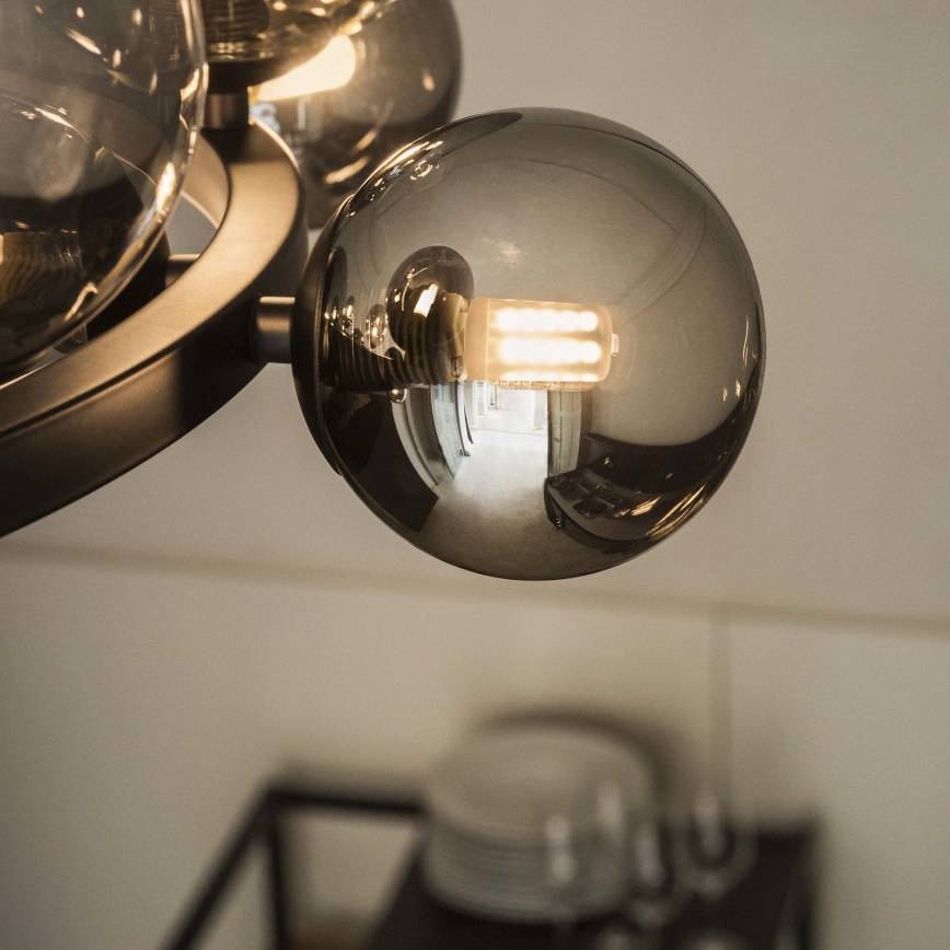 Ideal Lux - LED-Hängeleuchte an Kabel PERLAGE 25xG9/3W/230V 110 cm schwarz/rauchschwarz