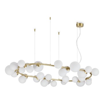 Ideal Lux - LED-Hängeleuchte an Kabel PERLAGE 30xG9/3W/230V 143 cm gold/weiß