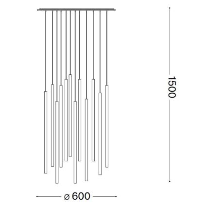 Ideal Lux - LED-Hängeleuchte an Schnur FILO LED/25W/230V schwarz