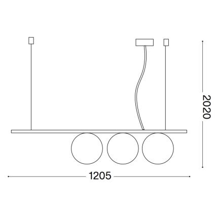 Ideal Lux - LED-Hängeleuchte an Schnur PERLINE 3xG9/3W/230V golden