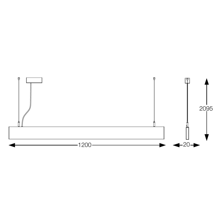Ideal Lux - LED-Hängeleuchte an Stahlseil STEEL LED/29W/230V 4000K CRI 90 120 cm weiß