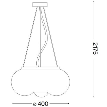 Ideal Lux - LED-Hängeleuchte ARIZONA 3xGX53/9W/230V d 40 cm weiß