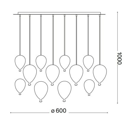 Ideal Lux - LED-Hängeleuchte CLOWN 12xG9/3W/230V d 60 cm bunt