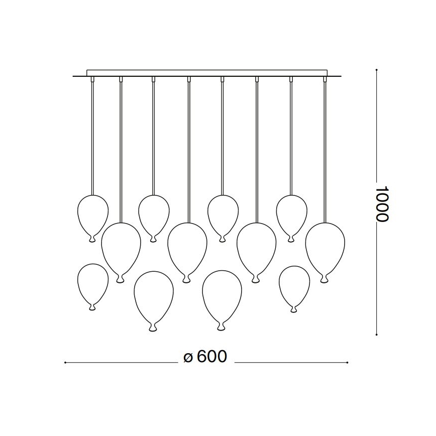 Ideal Lux - LED-Hängeleuchte CLOWN 12xG9/3W/230V d 60 cm bunt