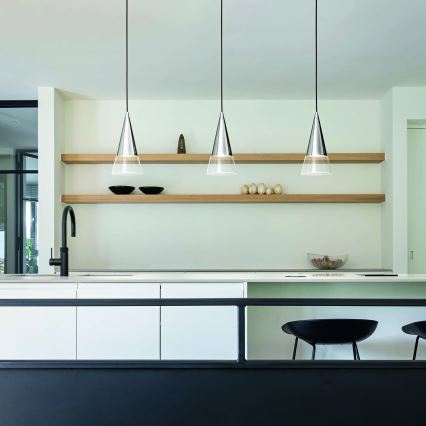 Ideal Lux - LED-Hängeleuchte CONO 1xGU10/7W/230V d 15 cm CRI 90 matt Chrom