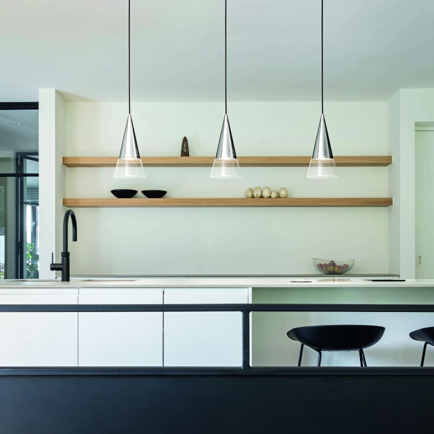 Ideal Lux - LED-Hängeleuchte CONO 1xGU10/7W/230V d 15 cm CRI 90 matt Chrom
