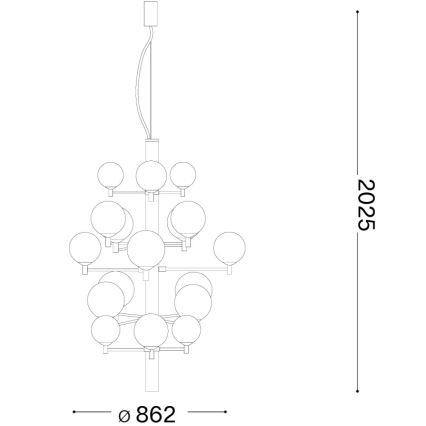Ideal Lux - LED-Hängeleuchte COPERNICO 20xG9/3W/230V d 86 cm schwarz