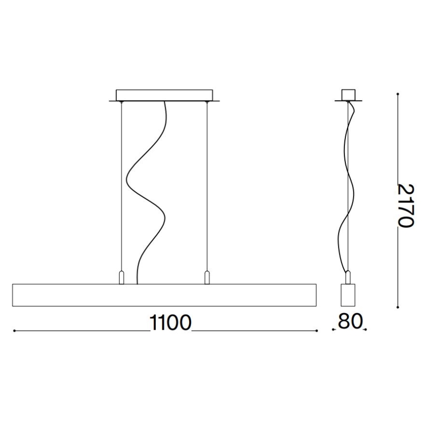 Ideal Lux - LED-Hängeleuchte CRAFT LED/32W/230V CRI 90 Buche