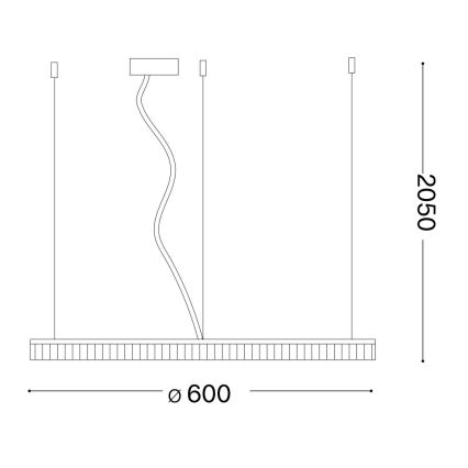 Ideal Lux - LED-Hängeleuchte CROWN LED/30W/230V 3000K d 60 cm CRI 90 Messing