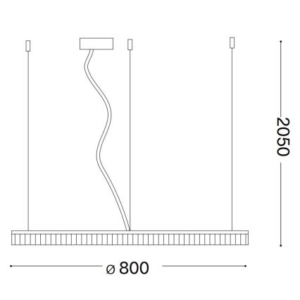 Ideal Lux - LED-Hängeleuchte CROWN LED/42W/230V 3000K d 80 cm CRI 90 Messing