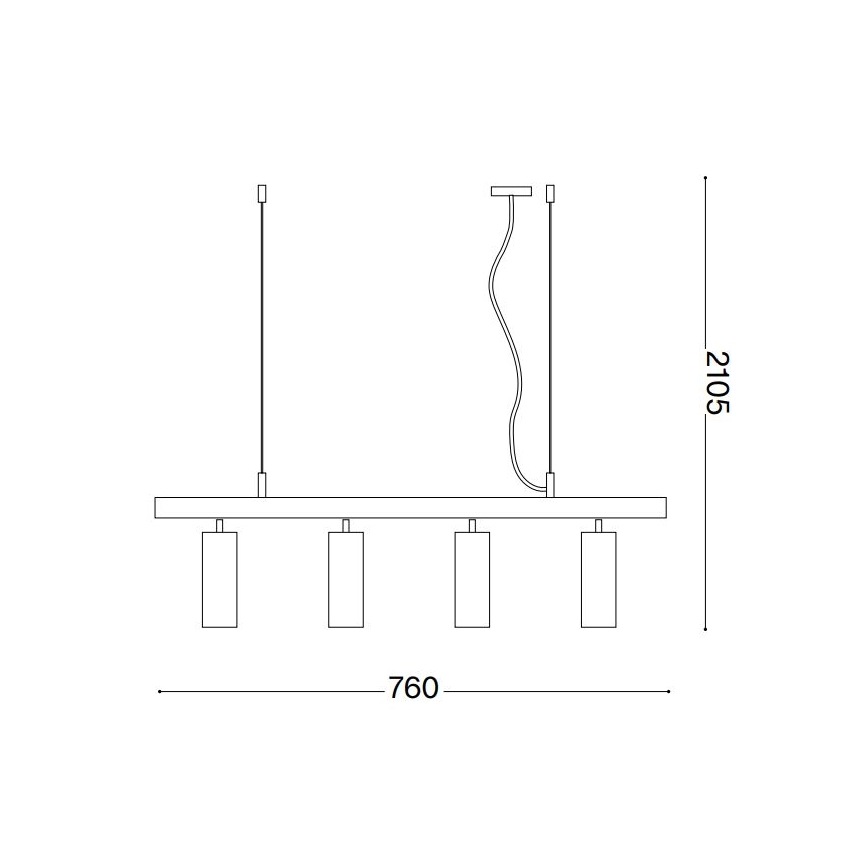Ideal Lux - LED-Hängeleuchte DYNAMITE 4xGU10/7W/230V CRI 90 schwarz