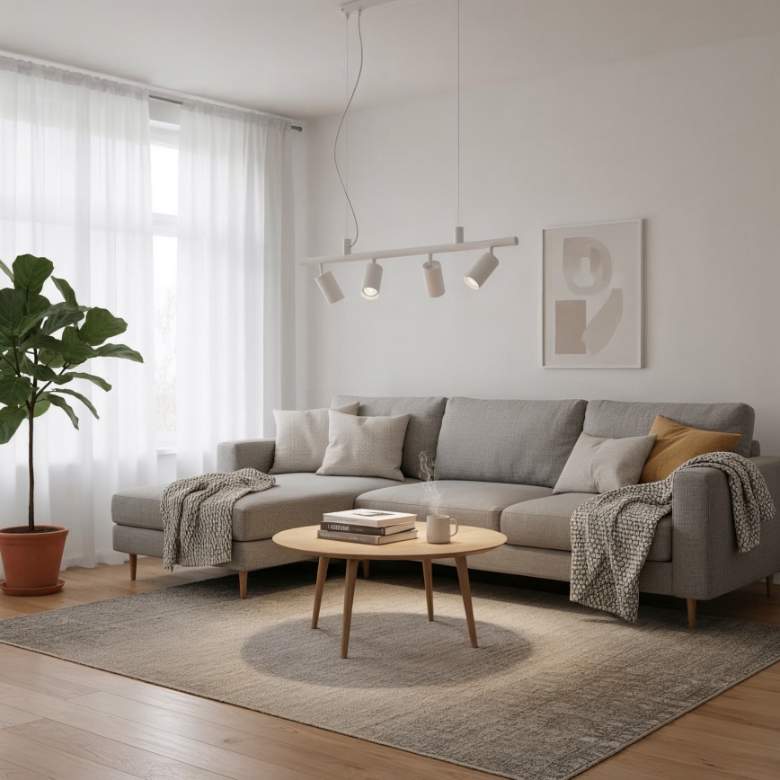 Ideal Lux - LED-Hängeleuchte DYNAMITE 4xGU10/7W/230V CRI 90 weiß