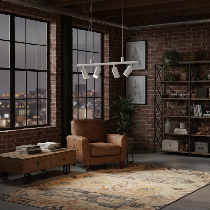 Ideal Lux - LED-Hängeleuchte DYNAMITE 4xGU10/7W/230V CRI 90 weiß