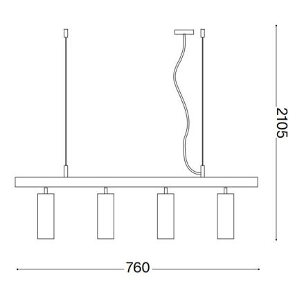 Ideal Lux - LED-Hängeleuchte DYNAMITE 4xGU10/7W/230V CRI 90 weiß