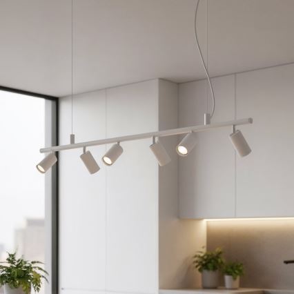Ideal Lux - LED-Hängeleuchte DYNAMITE 6xGU10/7W/230V CRI 90 weiß
