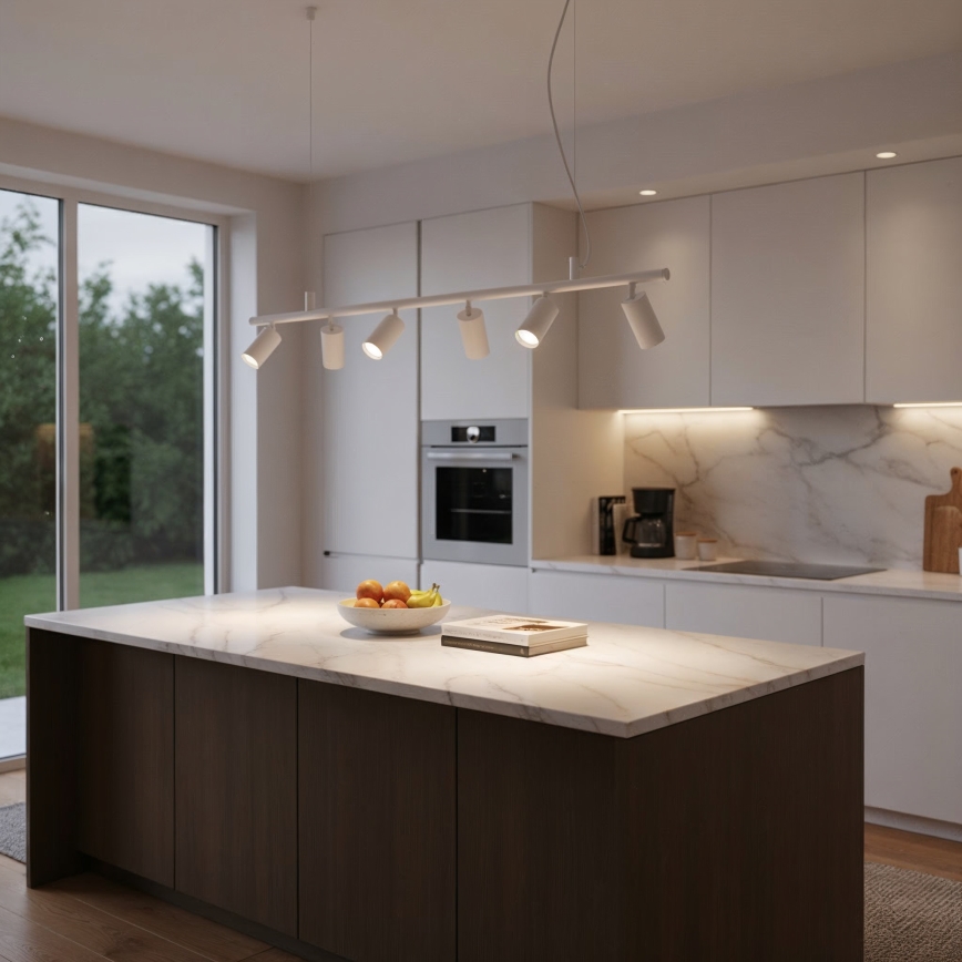 Ideal Lux - LED-Hängeleuchte DYNAMITE 6xGU10/7W/230V CRI 90 weiß