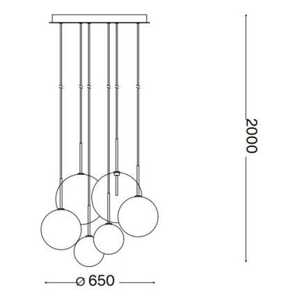 Ideal Lux - LED-Hängeleuchte EQUINOXE 6xG4/2W/230V d 65 cm glänzendes Chrom/rauchig