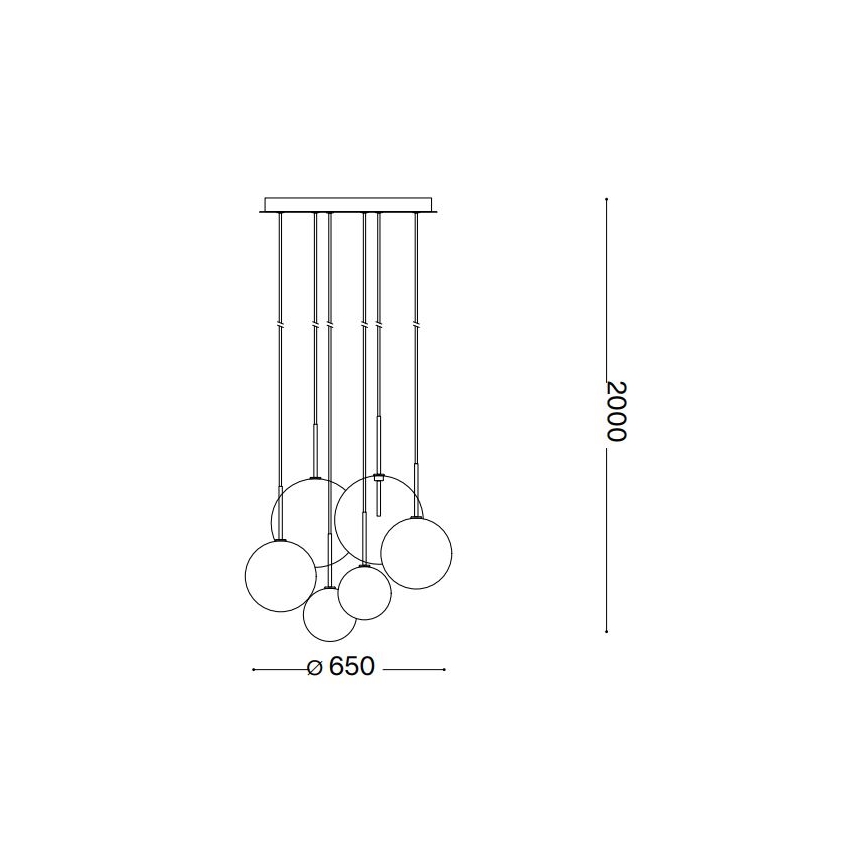 Ideal Lux - LED-Hängeleuchte EQUINOXE 6xG4/2W/230V d 65 cm glänzendes Chrom/rauchig