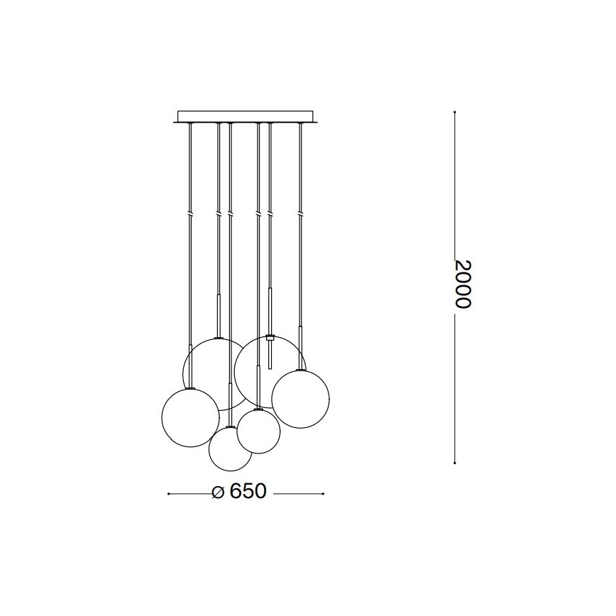 Ideal Lux - LED-Hängeleuchte EQUINOXE 6xG4/2W/230V d 65 cm Messing/rauchig